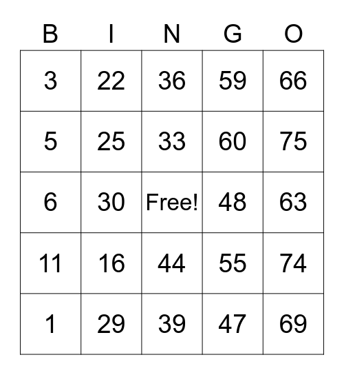 360200 Bingo Card