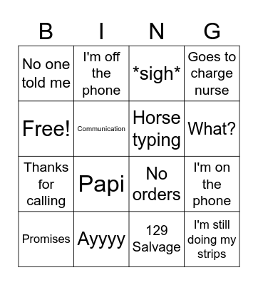 TT Bingo Card