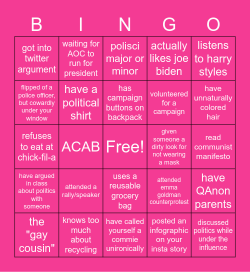 progressive bingo Card