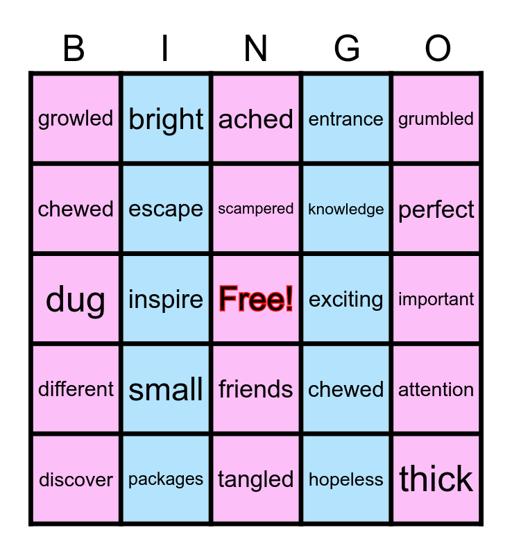 Brunos New Home Bingo Card