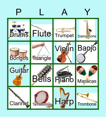 Instruments Bingo Card