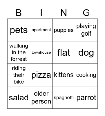 Grandfriends Bingo Card