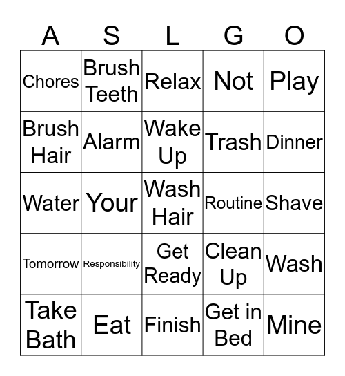 My To Do List - List 1 Bingo Card
