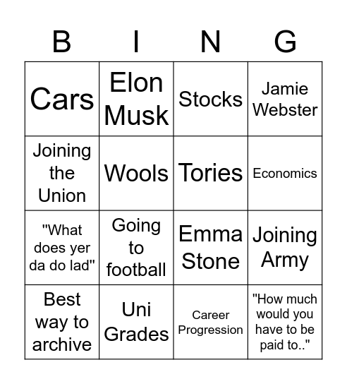 Peter Bingo! Bingo Card