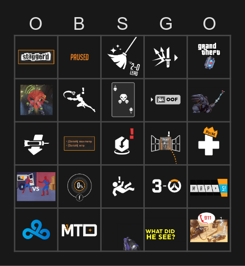 Countdown Bingo Card