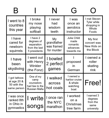 Marlo and Archer's Wedding Team! Bingo Card