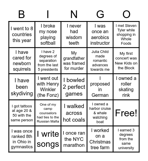 Marlo and Archer's Wedding Team! Bingo Card