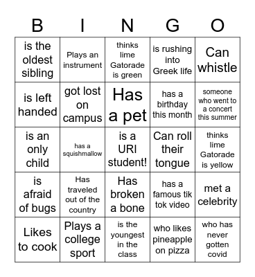 Find Someone Who… Bingo Card
