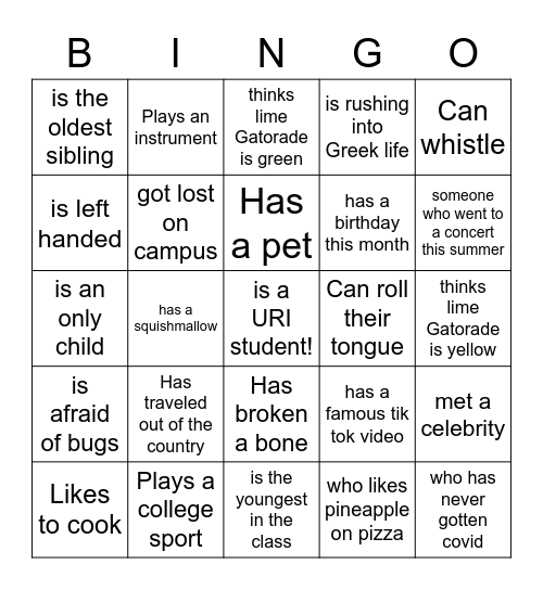 Find Someone Who… Bingo Card