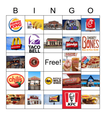 Restaurants Bingo Card