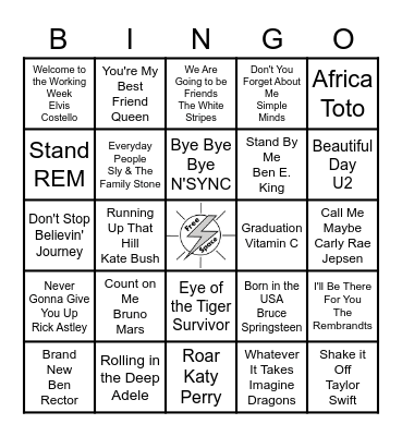Homeroom Music BINGO Card