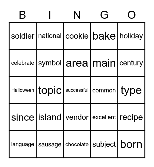 111-1 G9 L1 Vocab Bingo Card