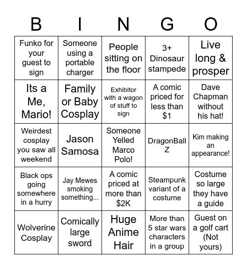 MGS 2022 Bingo Card