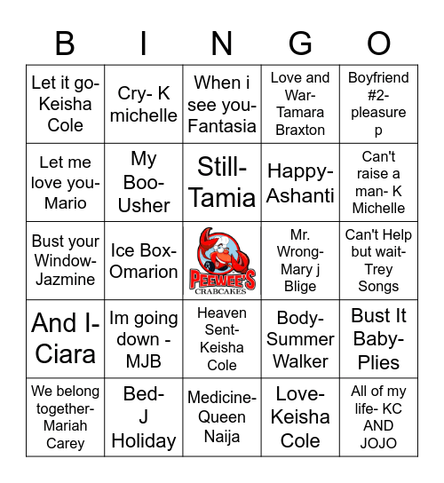 RNB Bingo Card