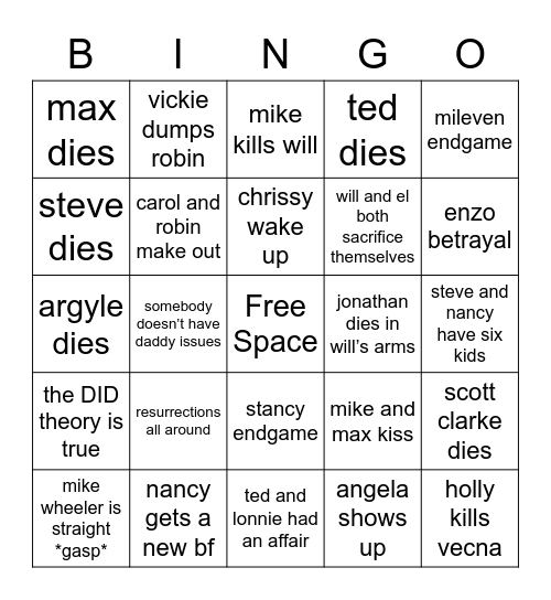 Cursed Bingo Card