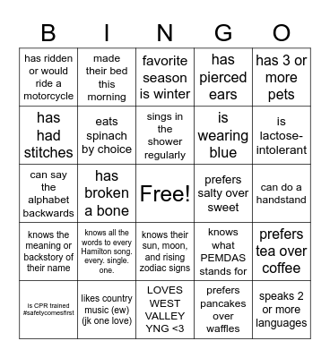 Getting to Know You(th and Government)!!! Bingo Card