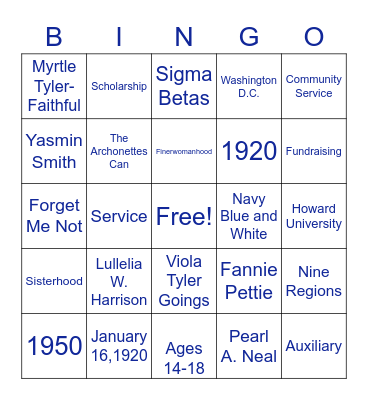 Archonette Bingo Card