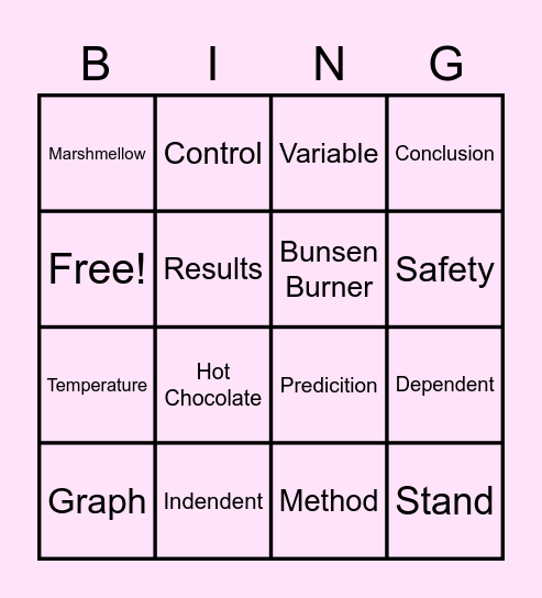 Marshmallow Bingo Card