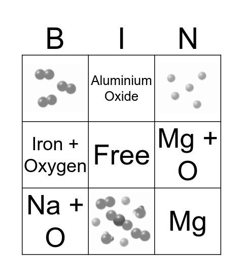 Elements, Mixture and Compounds Bingo Card