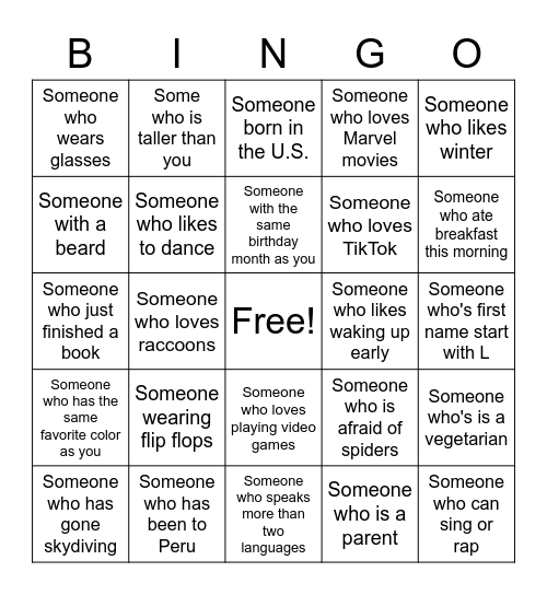 Enroot Human Bingo Card