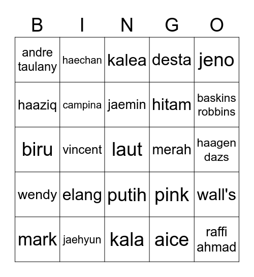 BINGO 🦅 Bingo Card