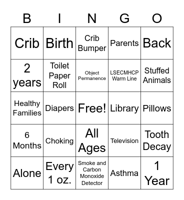 Baby Bingo Card