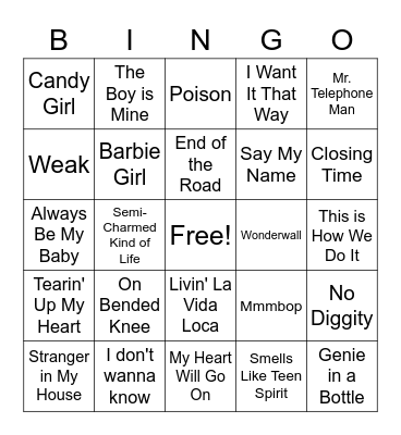 90s Bingo Card