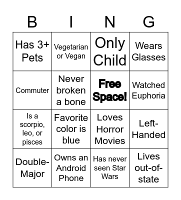 Fun Fact Bingo :) Bingo Card