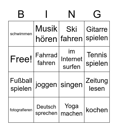 Bingo_Wer macht was gern? Bingo Card