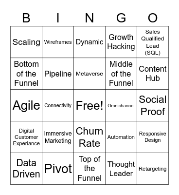 Buzz Buzz Bingo Card