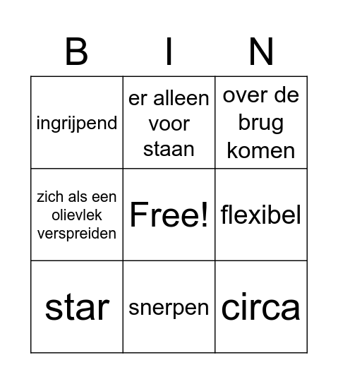 Thema 1 Bingo Card
