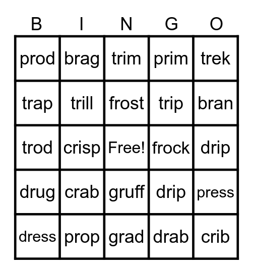 r Blends Bingo Card