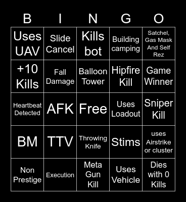 Forntunes Keep Bingo Card
