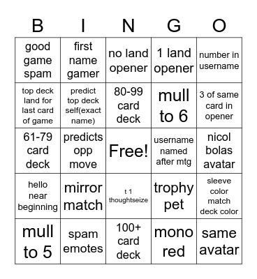 Magic Bingo Card