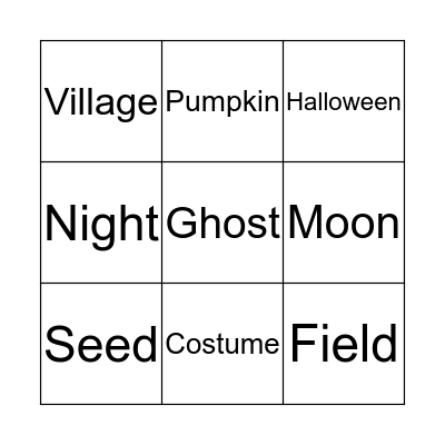 Jack O'Lantern Bingo Card