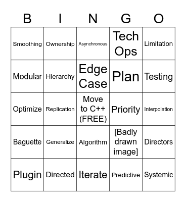 Camera Chat Bingo Card