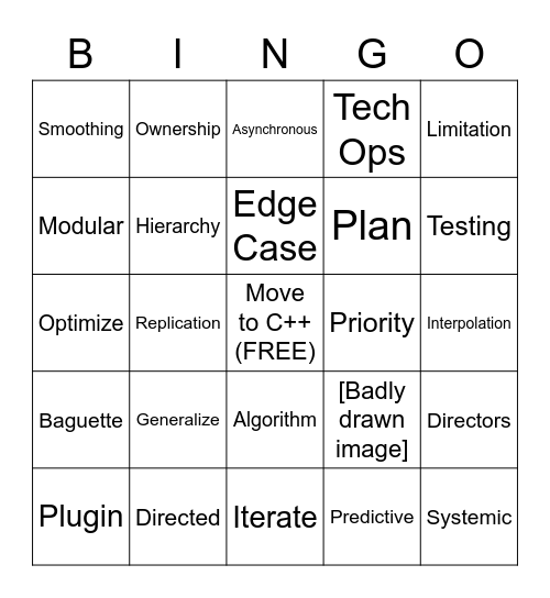 Camera Chat Bingo Card