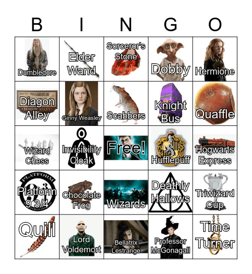 Harry Potter Bingo Card