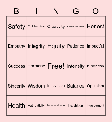 Belonging Week 2022 Bingo Card