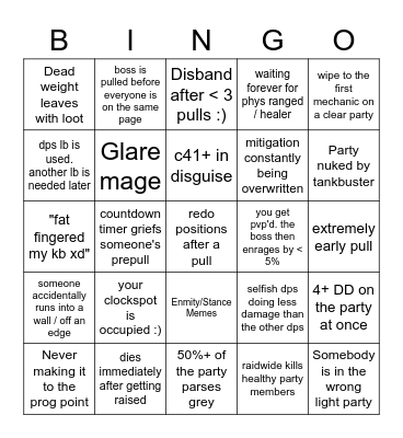 Party Finder Bingo :) Bingo Card