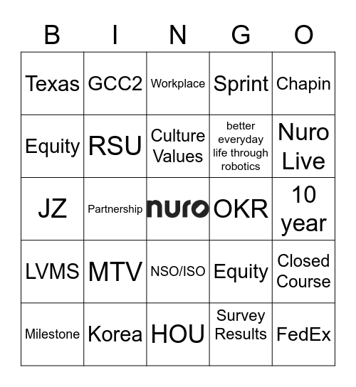 Live! Bingo Card