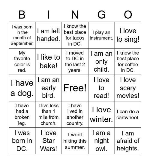 SSI/SSE Bingo Card