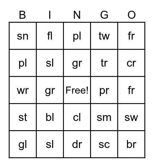 Blends BINGO Card