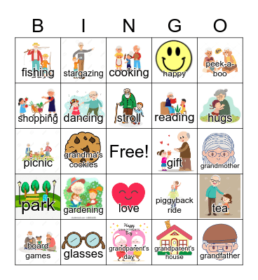 grandparent's day Bingo Card