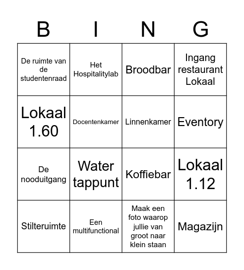 Introductie Bingo Card