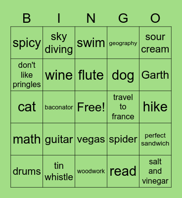 Team Supercool! Bingo Card