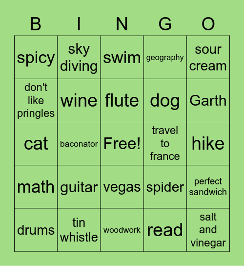 Team Supercool! Bingo Card