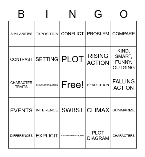 UNIT ONE BINGO Card