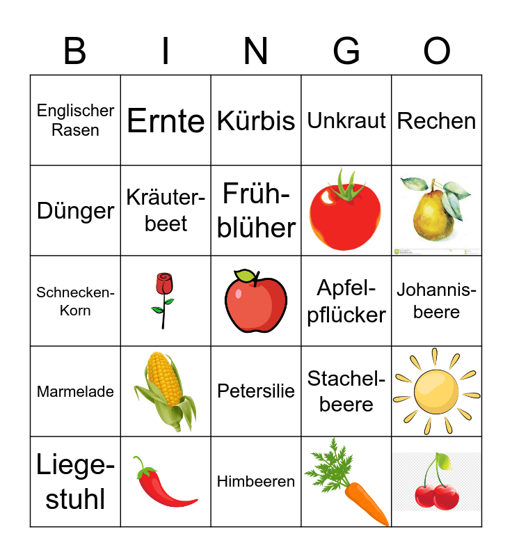 GartenBingo Card