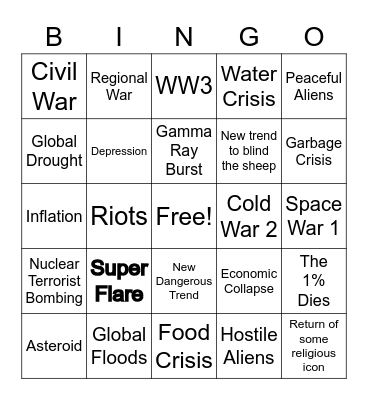 2022 Bingo Card